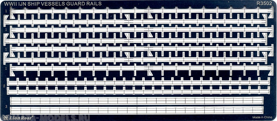 R3502 Набор фототравления для  WWII IJN Vessels Guard Rails