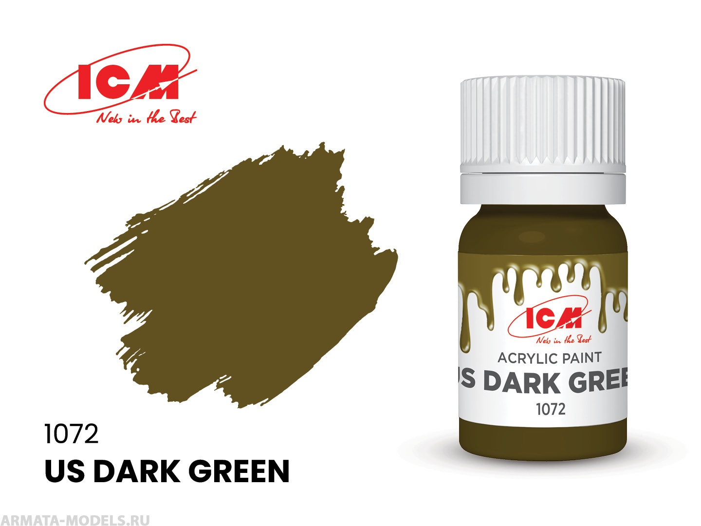 C1072 Краска для творчества, 12 мл, цвет Американский темно-зеленый(US Dark Green)