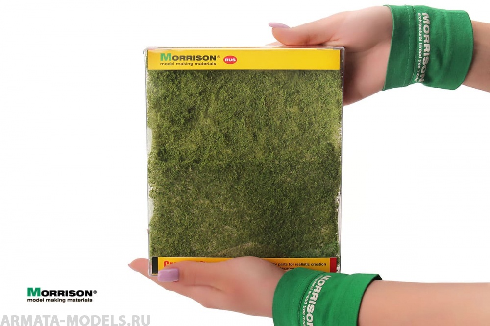 140mpd004 Маты лиственные темно-зеленые. Наб.4 шт. 9х15 см.