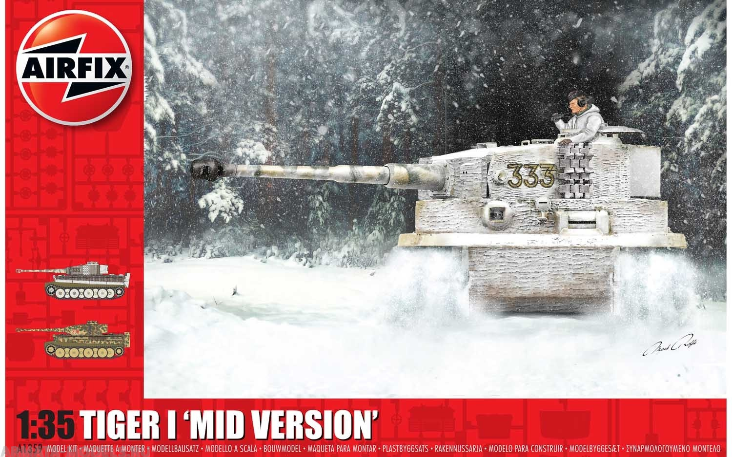 A1359 Сборная модель танка Tiger-1 Mid Version Airfix