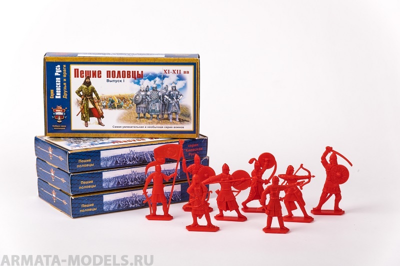 WAB001Red Набор фигур Пешие половцы (красный) Воины и Битвы
