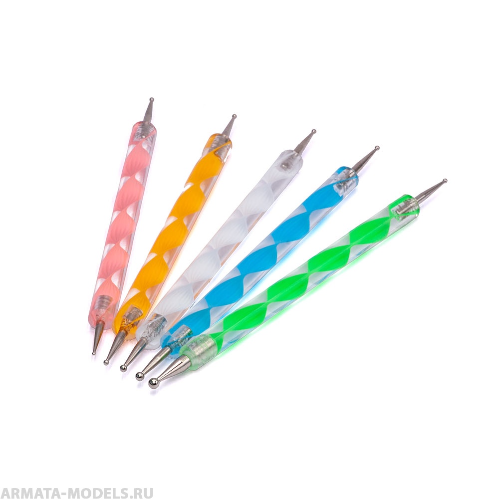 106172 Набор шариковых аппликаторов (дотс) с пластиковой ручкой 5 шт.