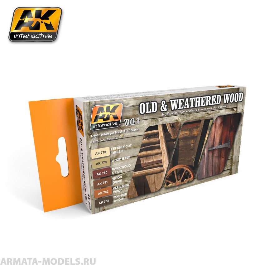 AK562 Набор акриловых красок OLD AND WEATHERED WOOD VOL.1 COLORS SET