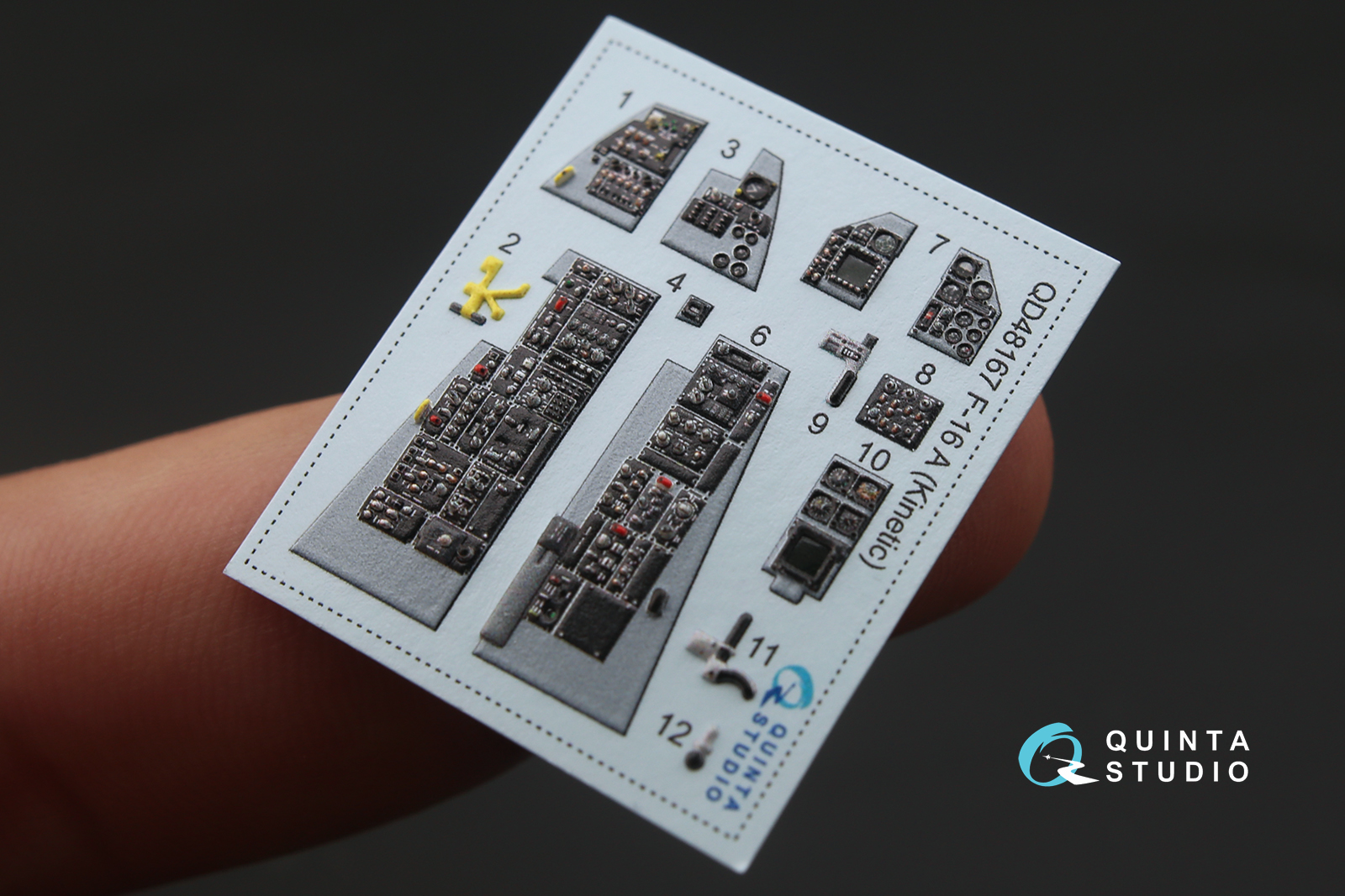 QD48167 3D Декаль интерьера кабины F-16A (для модели Kinetic)