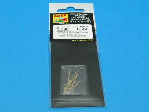 ABR-1:700-L-32  Дополнения для  Set of Barrels for Admiral Graf Spee class battleships 280mm x 6; 150mm x 8; 105mm x 6  для  1/700