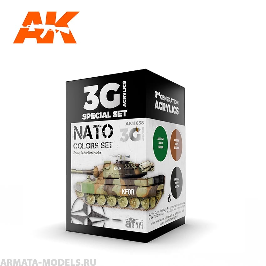 AK11658 Набор красок NATO COLORS 3G