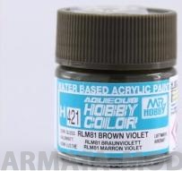 H421  Краска водоразбавляемая художественная т.м. MR.HOBBY  10мл  RLM81 BROWN VIOLET