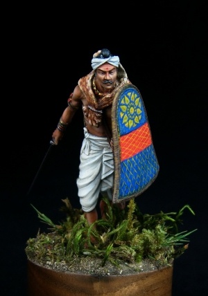 CHM-54113(M). Воин – «Кшатрий», Древняя Индия, IV-II века до н.э. 54 мм. Материл – белый металл.