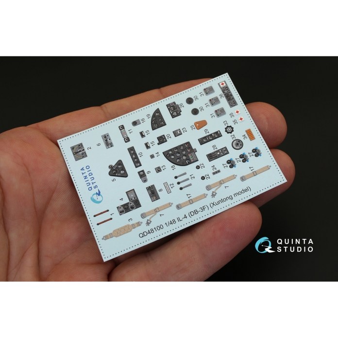 QD48100 1/48 3D Декаль интерьера кабины Ил-4 (для модели Xuntong)