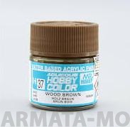 H037  Краска водоразбавляемая художественная т.м. MR.HOBBY  10мл  WOOD BROWN