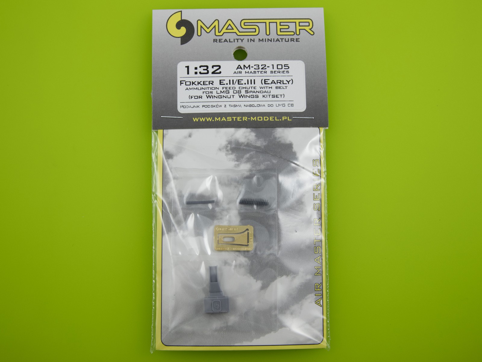 AM-32-105 Fokker E.II / E.III (Early) - лоток подачи боеприпасов с ремнем для LMG 08 Spandau (для комплекта Wingnut Wings)
