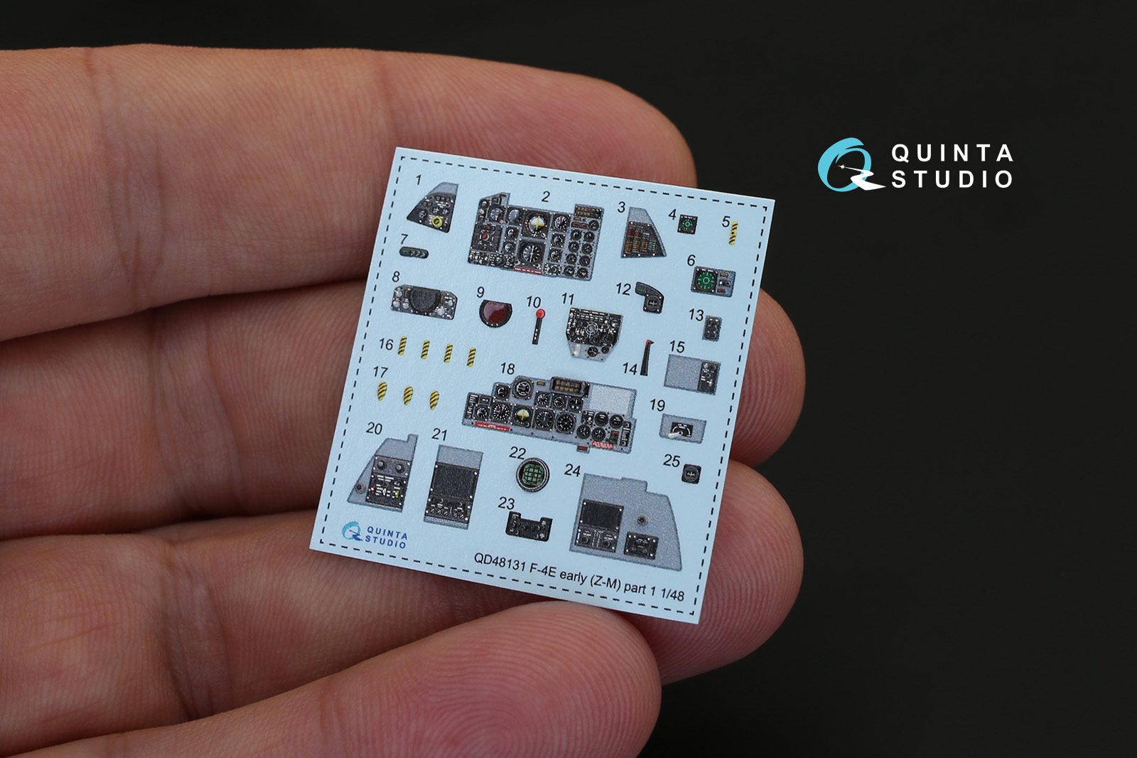 QD48131 1/48 3D Декаль интерьера кабины F-4E ранний/EJ  (для модели ZM SWS) Quinta Studio