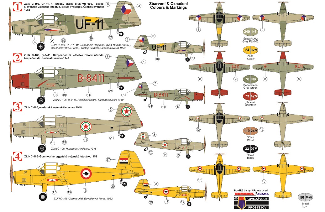 KPM4809 Zlin C-106 KP Models