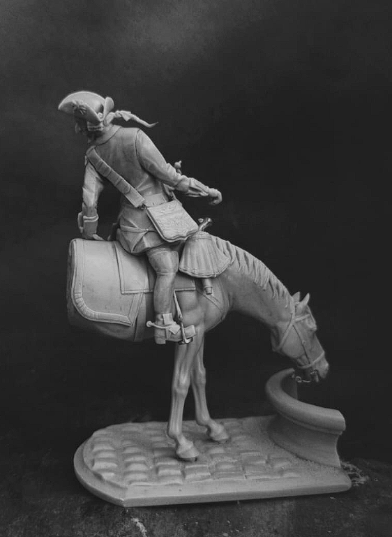 CHM-54379. Барон Мюнхгаузен: Верхом на половине лошади. 54 мм. Материал - смола. Chronos Miniatures