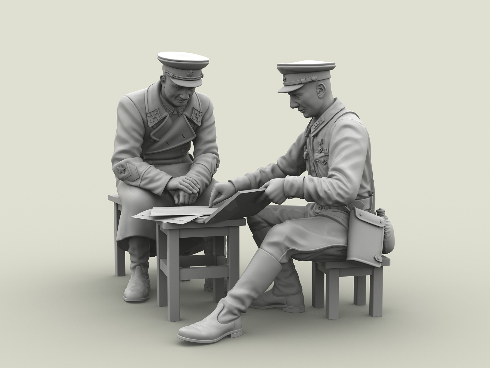 3132SOGA Совещание с генералом армии. 1941-42 г. SOGA Miniatures