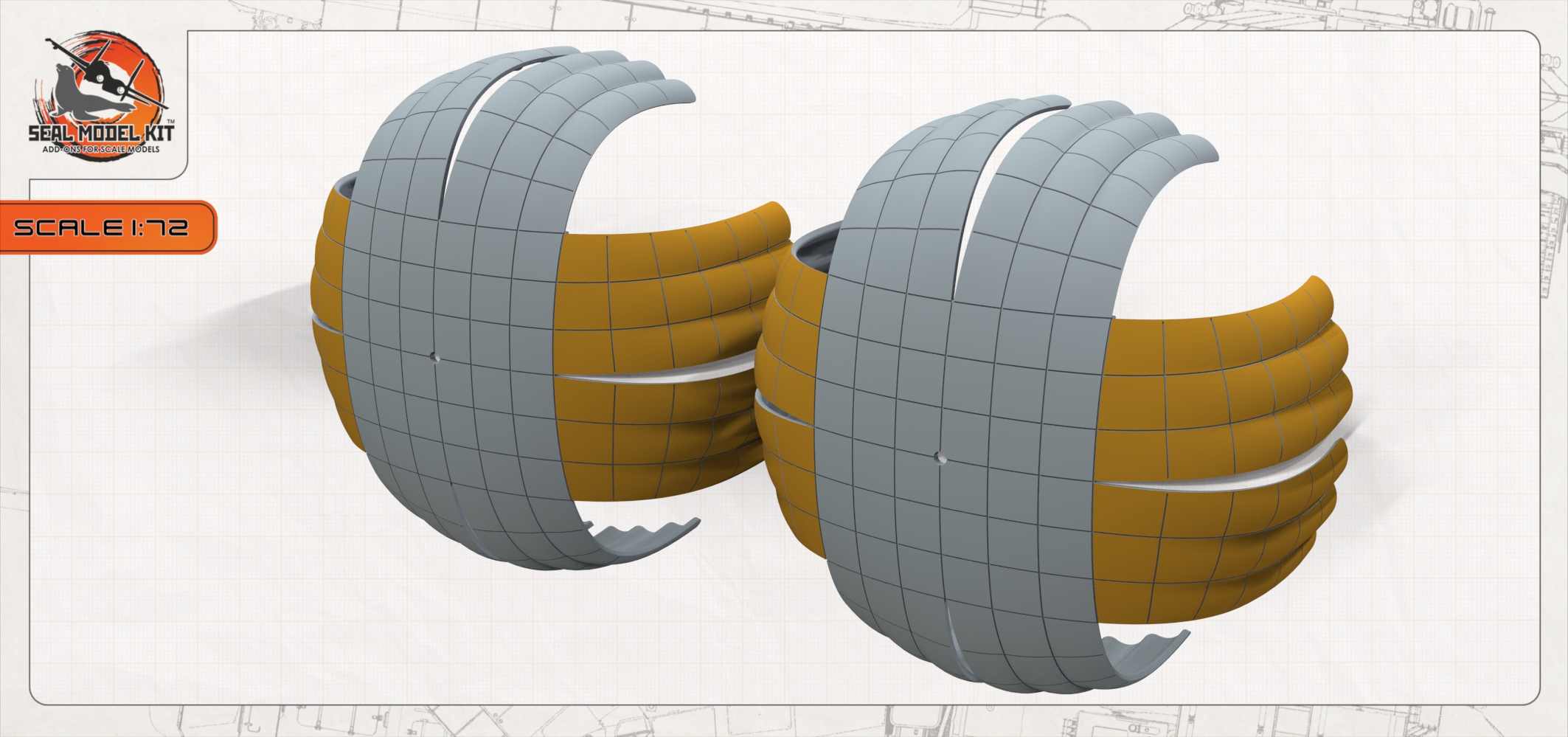 smk72073 3D Тормозные парашюты для су-25 (Не для свободной продажи) Seal Model Kit