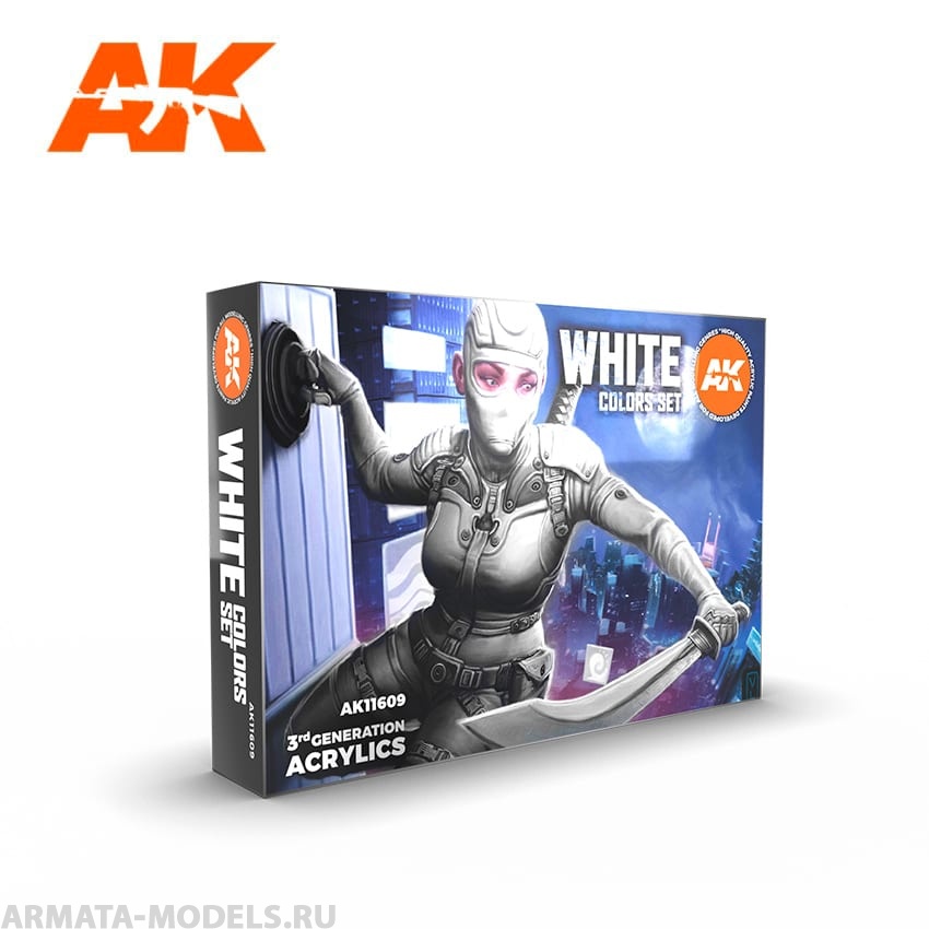 AK11609 Набор акриловых красок WHITE COLORS SET