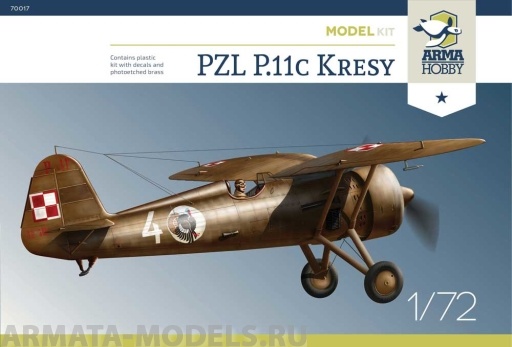 AH70017 Самолет PZL P.11c Kresy Model kit Arma Hobby