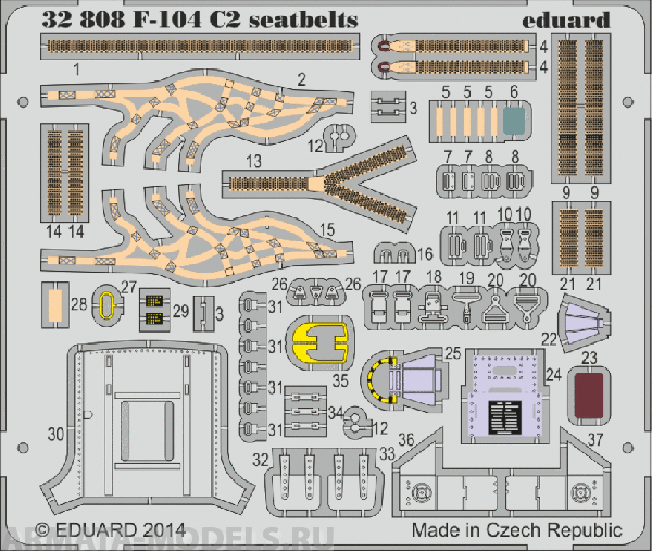 32808ED  Фототравление F-104 C2 Seatbelts 1/32