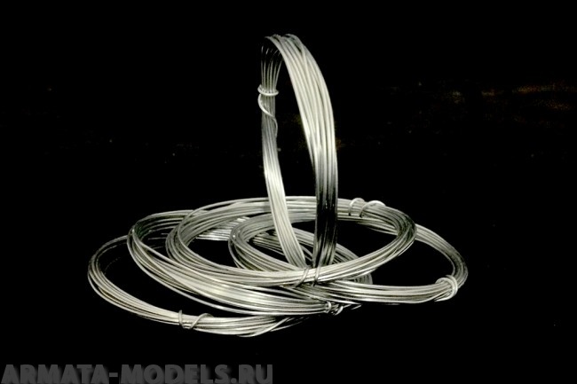 AH0167 Проволока стальная оцинкованная, диаметр 0.7 мм, 2 метра
