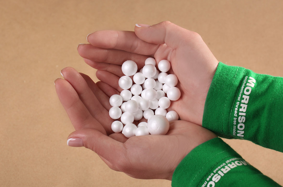 060-shp-010 пенопластовые шарики для макета. Набор 40 штук.