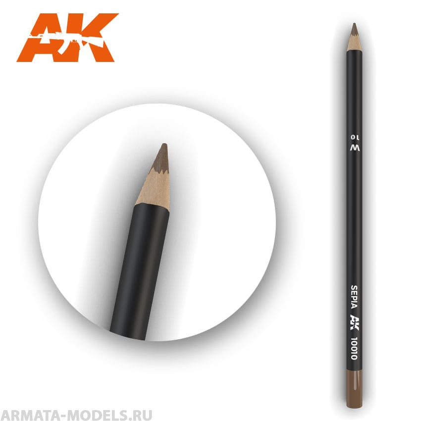 AK10010 Карандаш для везеринга Watercolor Pencil Sepia (Box - 5 units)
