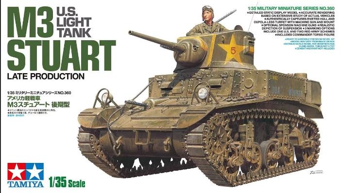 35360 Американский легкий танк M3 STUART, late production, с фигурой командира