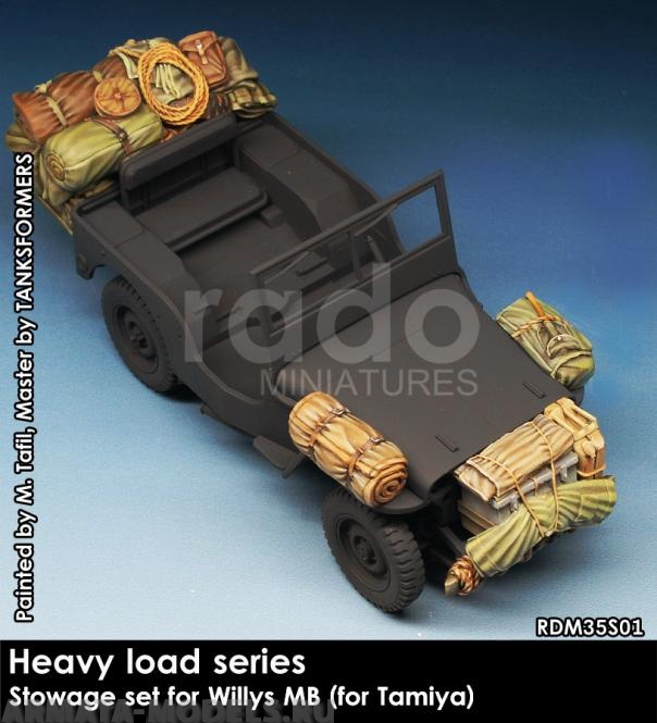 RDM35S01 Комплект укладки для джипа   Willys MB stowage set (for Tamiya) RADO MINIATURES