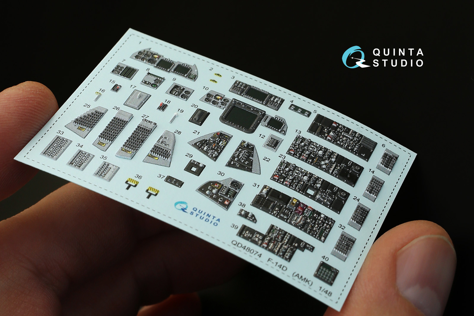 QD48074 1/48 3D Декаль интерьера кабины F-14D (для модели AMK) Quinta Studio