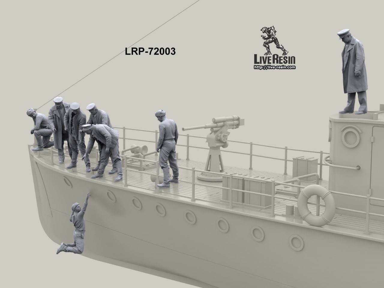 LRP-72003 Экипаж катера МО заводит пластырь на пробоину (8 фигур) Live Resin