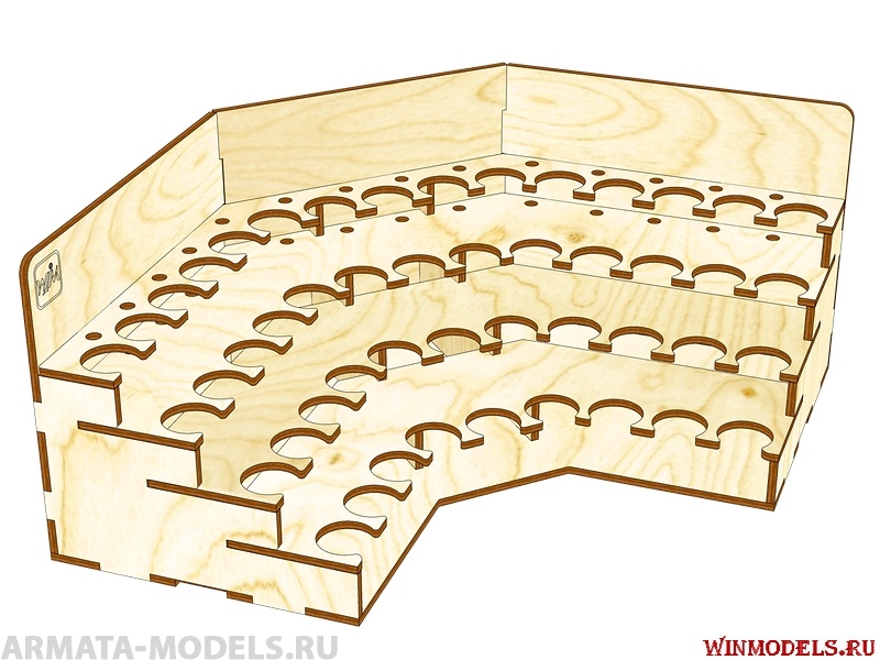 MWP-0010-12-26 Угловой модуль-органайзер под краску 26 мм. Vallejo, AK Interactive, Pacific88-AERO и Art-color