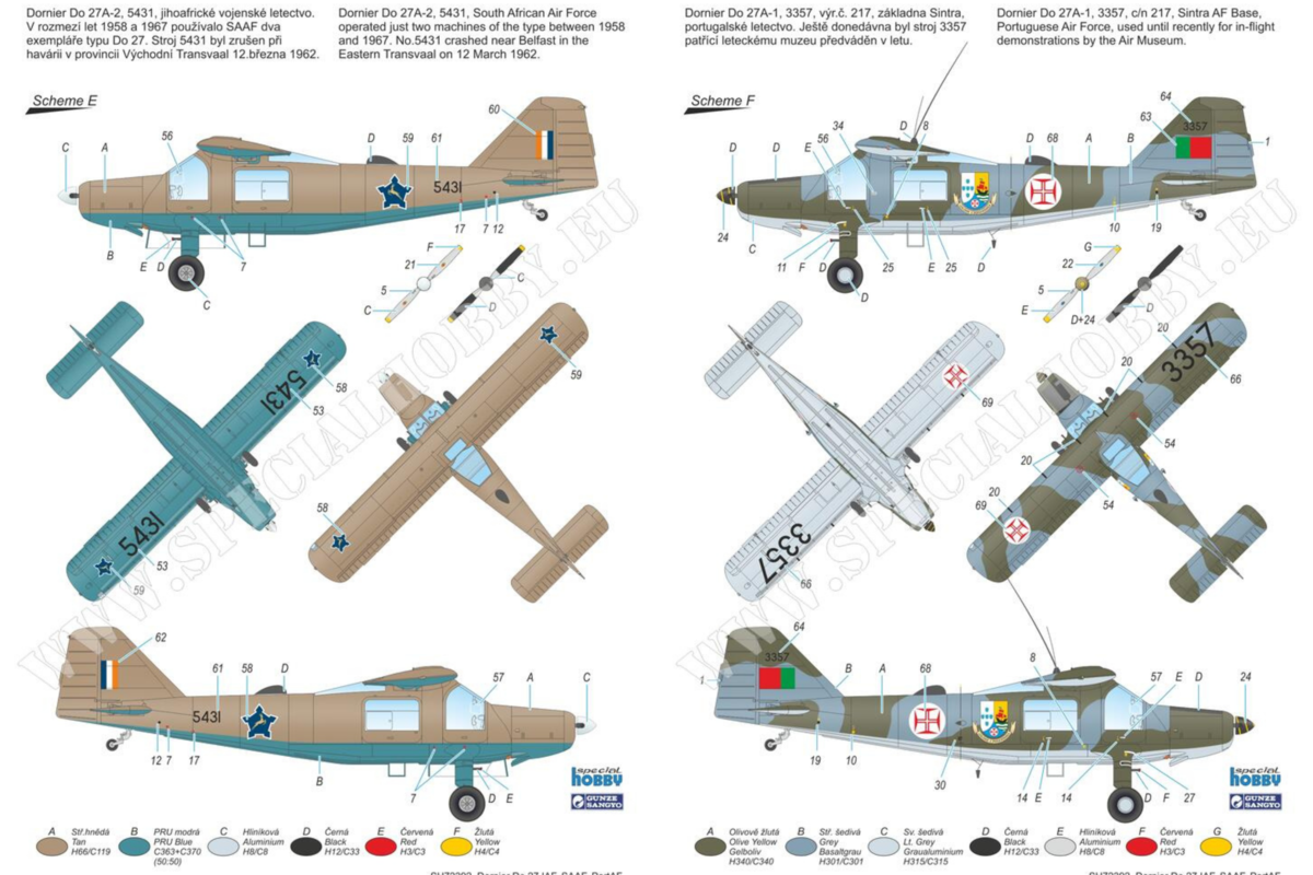 SH72392 Dornier Do 27 IDF, SAAF and Portuguese Service Special Hobby