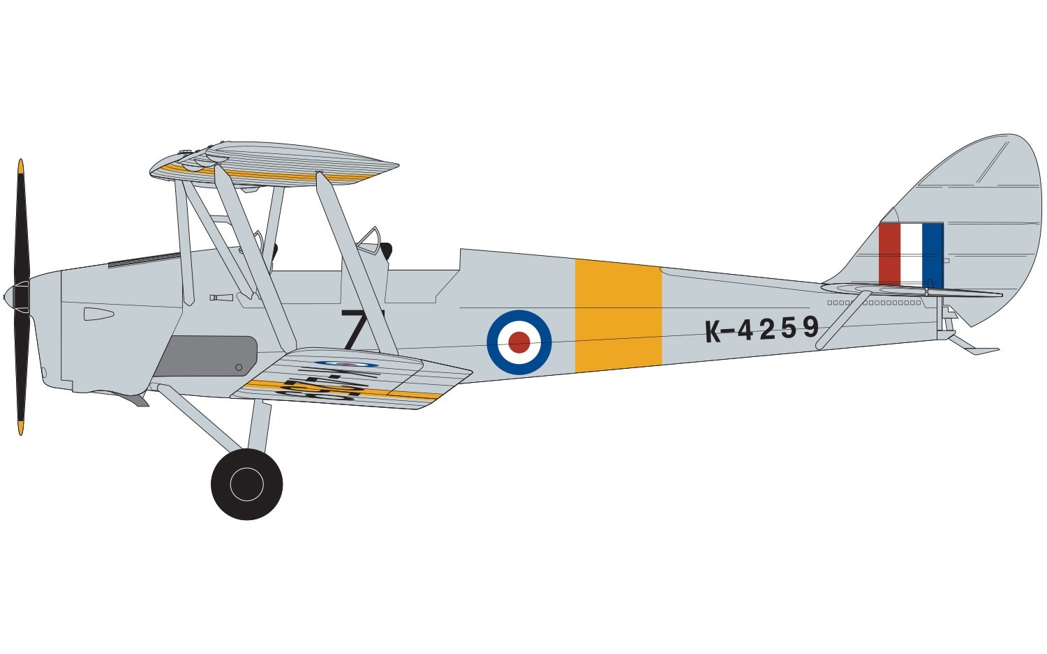 A04104 Сборая модель самолета de Havilland D.H.82a Tiger Moth Airfix