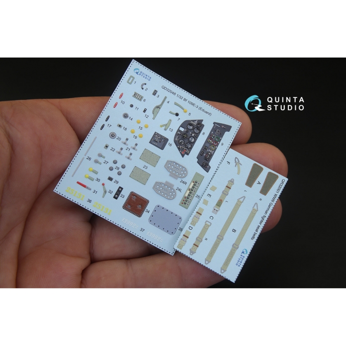 QD32048 3D Декаль интерьера кабины Bf 109E-3 (для модели Eduard)