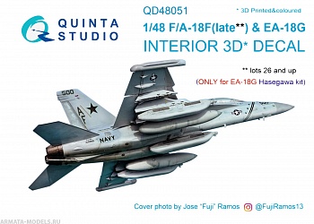 QD48051 1/48 3D Декаль интерьера кабины F/A-18F late / EA-18G (для модели Hasegawa)