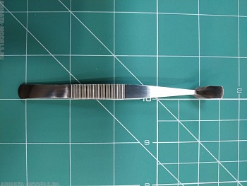 SN538TW Прямой пинцет с изогнутыми плоскими кончиками, 11 см