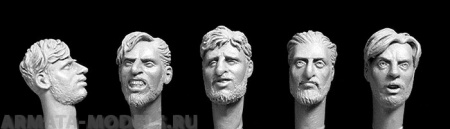 HH36 5 unkempt heads with beards Hornet