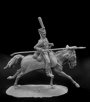 CHM-54356. Русский гусар с пикой, 1812 г. (2 варианта головы). 54 мм. Материал - смола.