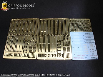 L35A023GR WW II German Ammo Boxes for Pak43/41 & Pak43/1/2/3 & Kw.K43 (Decal Inside) 1/35