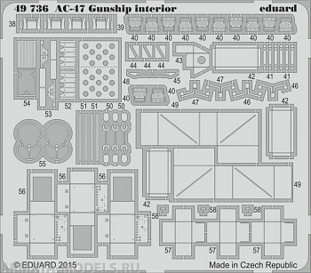 49736 Фототравление для AC-47 Gunship interior S.A  for Revell kit