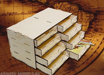 MWP-0010-26 Касcетный модуль-органайзер на 8 низких ящичков.