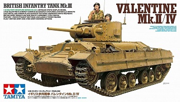 35352T Английский легкий танк Valentine Mk.II/IV с двумя фигурами, наборные траки