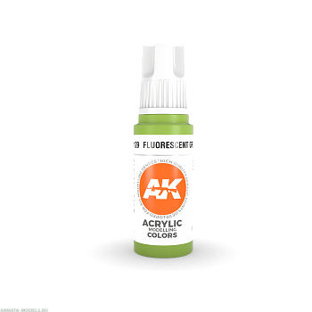AK11129 Краска акриловая Fluorescent Green 17ml